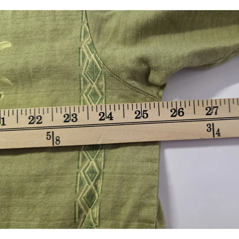 Tommy Bahama‎ Hawaiian Camp Shirt Green/Yellow Size XL Coconut Button - Picture 8 of 11